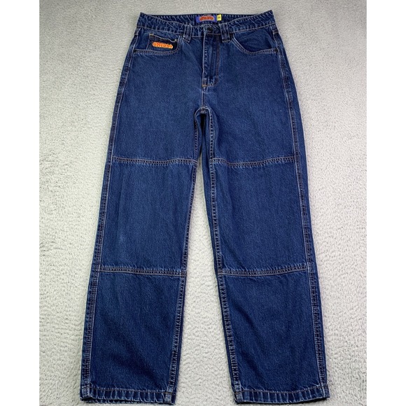 EMPYRE Jeans Mens Size 28 Relax Double Knee 100% Cotton Blue Denim Jeans - Picture 1 of 9